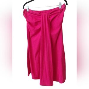 Pacific Beach Magenta Strapless Dress Coverup Poolside Wear Size L